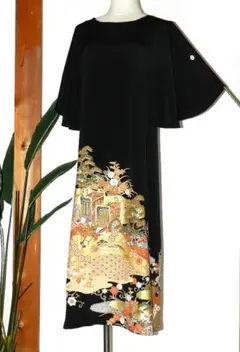 留袖ワンピース　M〜2L/130 本金箔　正絹　Y作 留袖ワンピース M〜2L/130 本金箔 正絹 Y作 - メルカリ