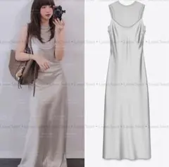 24時間以内発送　新品　ザラ　サテンワンピース　トップス付きタグあり