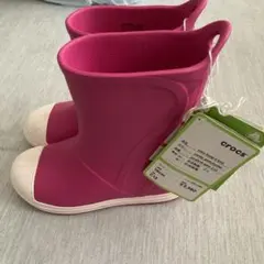 クロックス　雨靴　新品　19cm ピンクのサムネイル