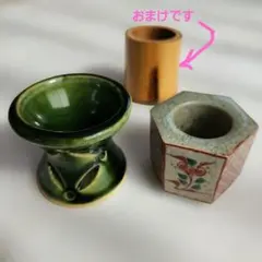 ① 茶道具 蓋置 5点 三つ葉 竹 織部 萩焼 壺形 茶道 ① 茶道具 蓋置 5点 三つ葉 竹 織部 竹川 萩焼 壺形 茶道 バラ対応