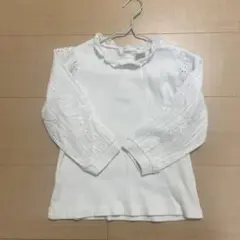 ホワイト レース長袖カットソー　女の子　110