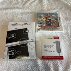 newニンテンドー3DS LL パールホワイト、ペーパーマリオ　スーパーシール