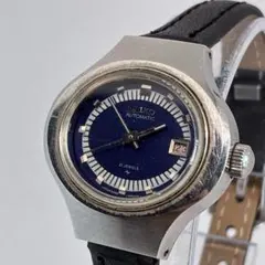 美品 稼働品 SEIKO セイコー レディース 腕時計 機械式 ネイビー文字盤