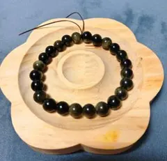 天然石 シルバーオブシディアンのブレスレットです。