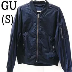 美品 GU MA-1風 ライトブルゾン Sサイズ(ネイビー)
