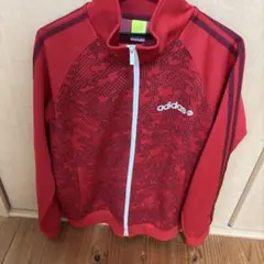 adidas レッド ジップアップジャケット