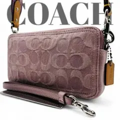未使用級✨COACH コーチ　カメラバッグ　クロスボディ　デニム　0736