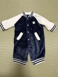 フリースロンパース ネイビーとホワイト