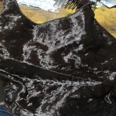 ダークブラウン ベルベット トートバッグ