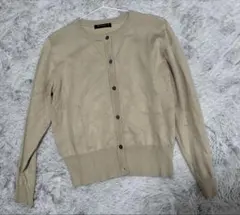 アクアガレージ ベージュ ボタン付き カーディガン 長袖