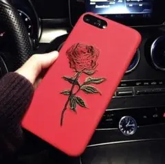 赤 X XS ケース 薔薇 バラ 刺繍 カバー オシャレ 可愛い おしゃれ