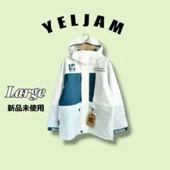 YELJAM 23-24 スノーボードウェア L 中綿 防水ラミネート ホワイト YELJAM 23-24 スノーボードウェア L 中綿 防水ラミネート ホワイト