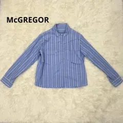 【McGREGOR】マックレガー ストライプシャツ ブルー M 変形デザインのサムネイル