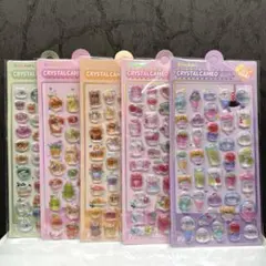 食べ物 動物 ネコ 3D 立体 硬い シール 5枚セット