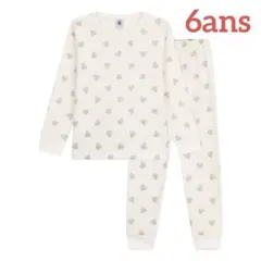 新品 未使用 25AW プチバトー 長袖 パジャマ ハート ラメ 6ans