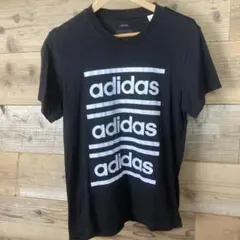 アディダス メンズTシャツ ロゴ 黒 M