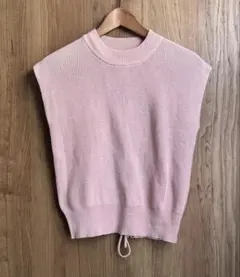 NICE CLAUP ピンク ノースリーブ ニットベスト　綿混