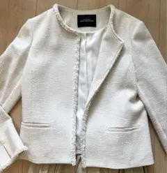 green label relaxing ツイードノーカラージャケット　42