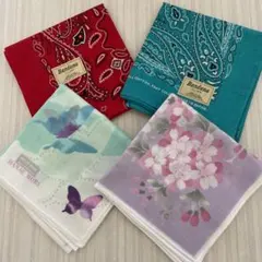 ハンカチ 4枚セット バンダナ HANAE MORI 宇野千代