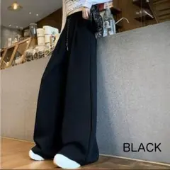 極太ワイド スウェットパンツ 黒 ストリート モード 韓国 ダンス ユニセックス