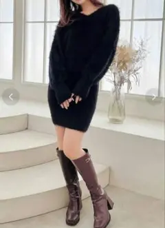 RESEXXY リゼクシー シャギーミニニットワンピース