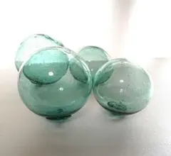 浮き玉 ガラス玉 まとめ売り 中・小各２個 計４個