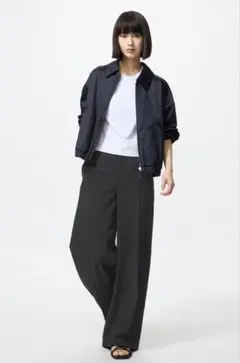 試着のみ★ユニクロ　感動ワイドパンツ　ブラック 黒　S