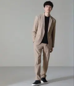 【ナノユニバース セットアップ‼️】ベージュ カジュアルスーツ