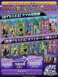 y*.様 ジョジョ　ブチャラティチーム　7種ポストカードセット