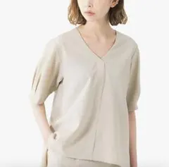 新品 定価12,100 ROSSO リネンライクパフスリーブブラウス ベージュのサムネイル