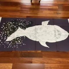 ☆レア柄☆めずらしい絵羽柄浴衣.紺地クジラ波柄☆夏きもの大人の浴衣