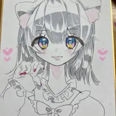 オリジナルイラスト　色紙イラスト