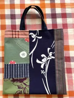 着物・浴衣リメイクパッチワークバッグ