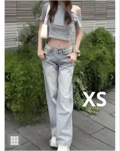 GRL ローライズストレートデニムパンツ[cu444]