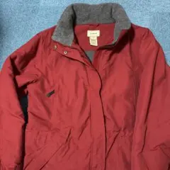 L.L.Bean レディースL 赤 中綿フリースジャケット ナイロン ブルゾン