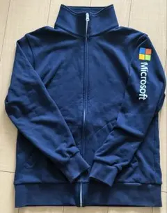 Microsoft マイクロソフト　ネイビー ジップアップジャケット　日本製