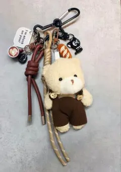 じゃらじゃらキーホルダー くまちゃん カフェモチーフ