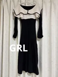 【GRL】ケープカラーフレアスリーブマーメイドニットワンピース[rut978]