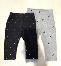 GAP パンツ2着セット　ハート柄ミッキー柄