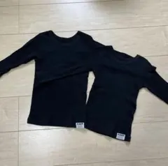 【美品】100　110　長袖　下着　インナー　男の子　女の子　黒　ブラック