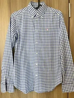 ラルフローレン　ギンガムチェック　ブルー　ボタンダウン　シャツブラウス