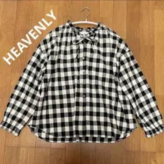 ヘブンリー HEAVENLY コットン リネン フリル襟 リボン ブラウス