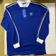 adidas 青 ストライプ ジャージ M
