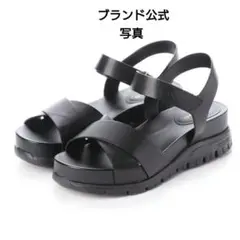 【美品】コールハーン　レザー　ZEROGRAND ブラック スポーツサンダル
