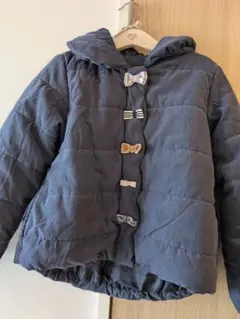 プティマイン　petit main 120 　ネイビー　中綿リボンジャケット