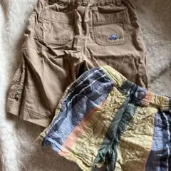 familiar ファミリア ベージュパンツ マルチカラー短パンセット 90cm