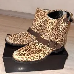 希少 ヴィンテージ ARGIS ヒョウ柄 本革 ブーツ レオパード 平成