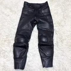 【NANKAI】黒本革レザーパンツ 膝プロテクター 膝裏メッシュ Lバイカー NANKAI】黒本革レザーパンツ 膝プロテクター 膝裏メッシュ Lバイカー
