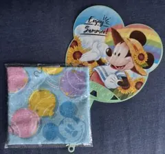 Disney 夏セット　ミッキー　うちわ　タオル