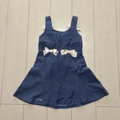 ジルスチュアートニューヨーク　デニムリボンジャンバースカート　120